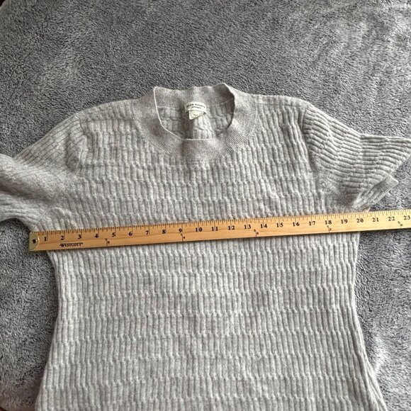 Club Monaco Womens Sweater Size XL Gray Ribbed Quiet Luxury Soft Essential 18220 - Picture 4 of 9